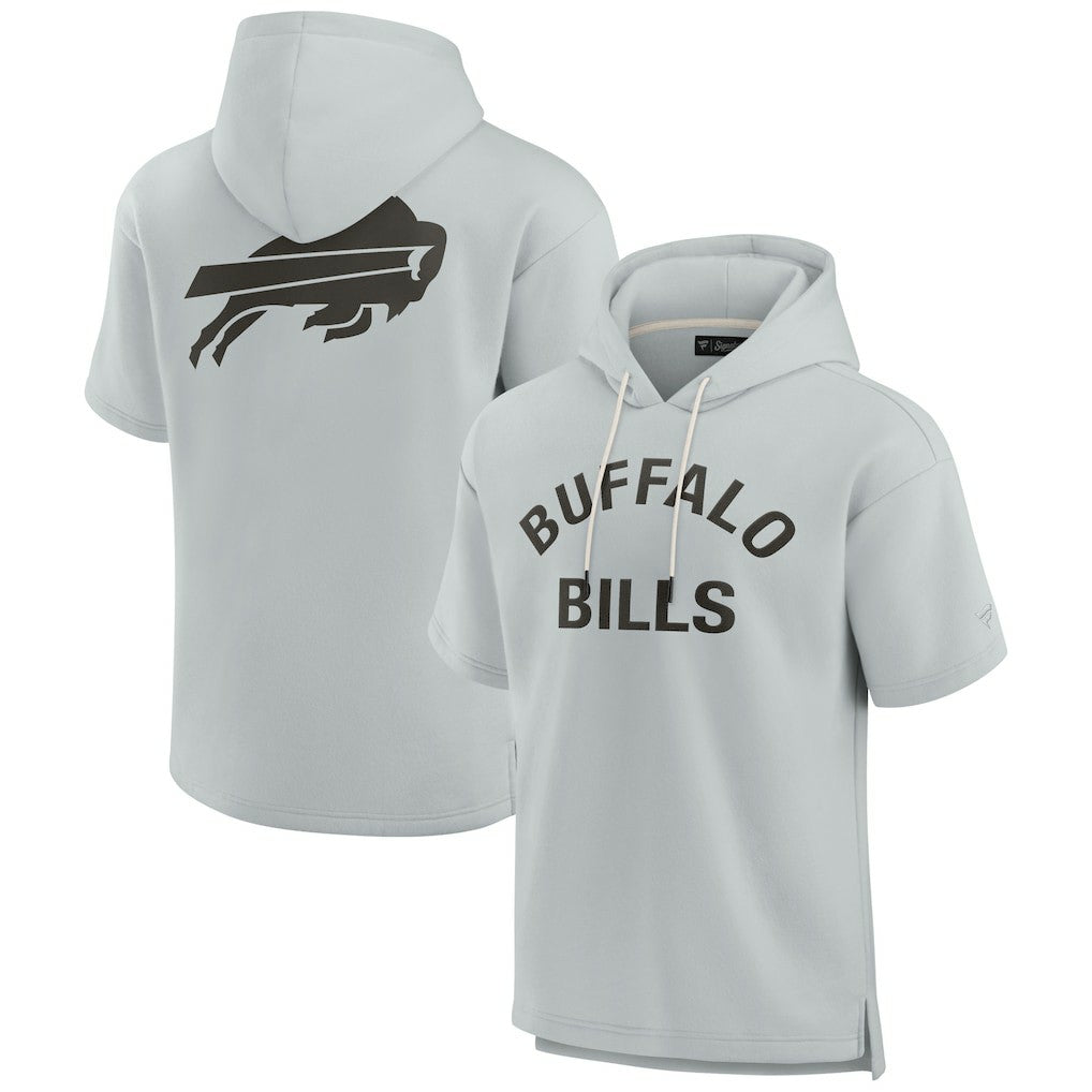 Fanatics Buffalo Bills Unisex Elements Super Soft Fleece Short Sleeve Pullover Hoodie Gray