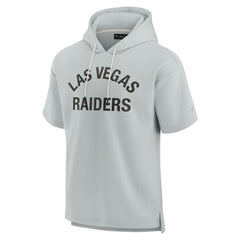 Fanatics Las Vegas Raiders Unisex Elements Super Soft Fleece Short Sleeve Pullover Hoodie Gray