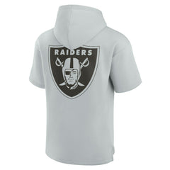 Fanatics Las Vegas Raiders Unisex Elements Super Soft Fleece Short Sleeve Pullover Hoodie Gray