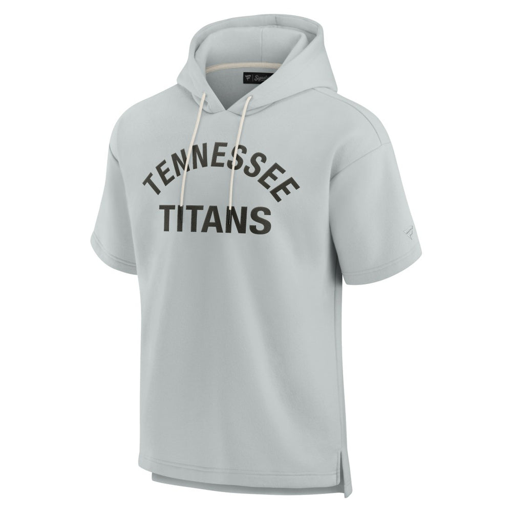 Fanatics Tennessee Titans Unisex Elements Super Soft Fleece Short Sleeve Pullover Hoodie Gray