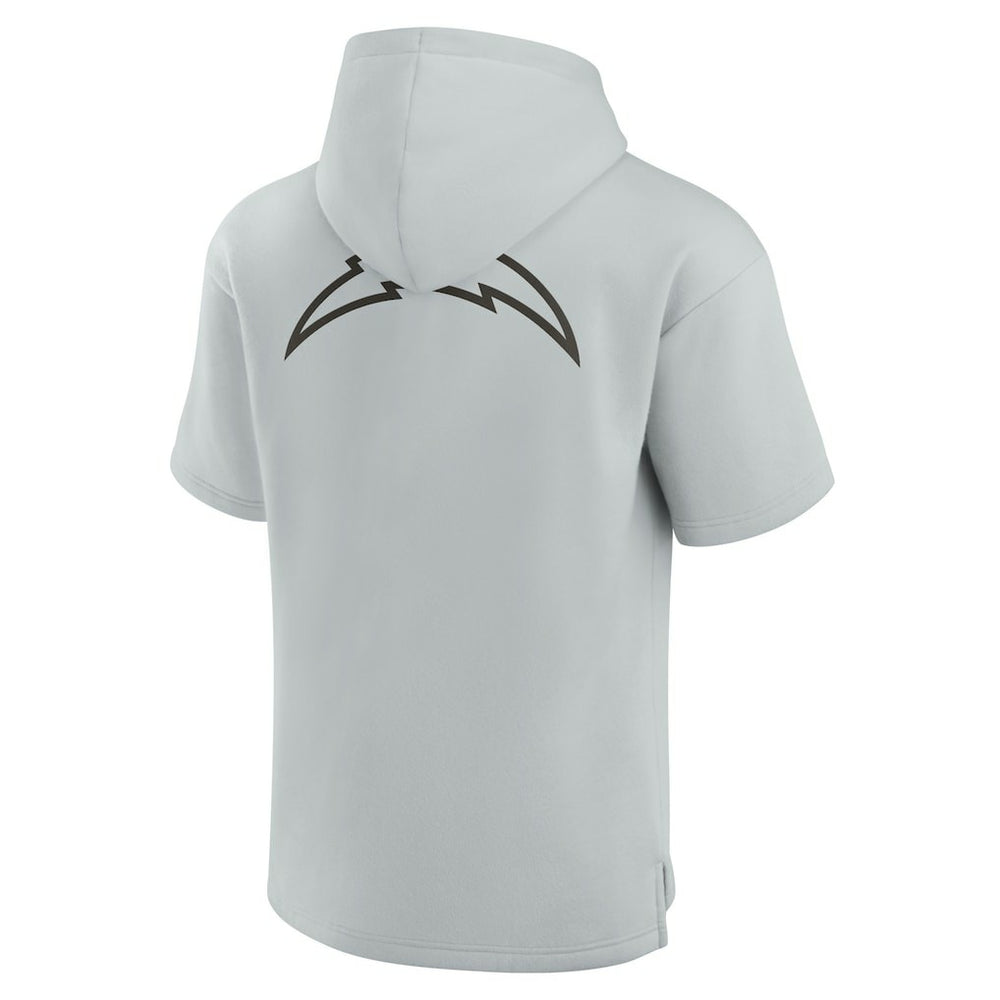 Fanatics Los Angeles Chargers Unisex Elements Super Soft Fleece Short Sleeve Pullover Hoodie Gray