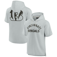 Fanatics Cincinnati Bengals Unisex Elements Super Soft Fleece Short Sleeve Pullover Hoodie Gray