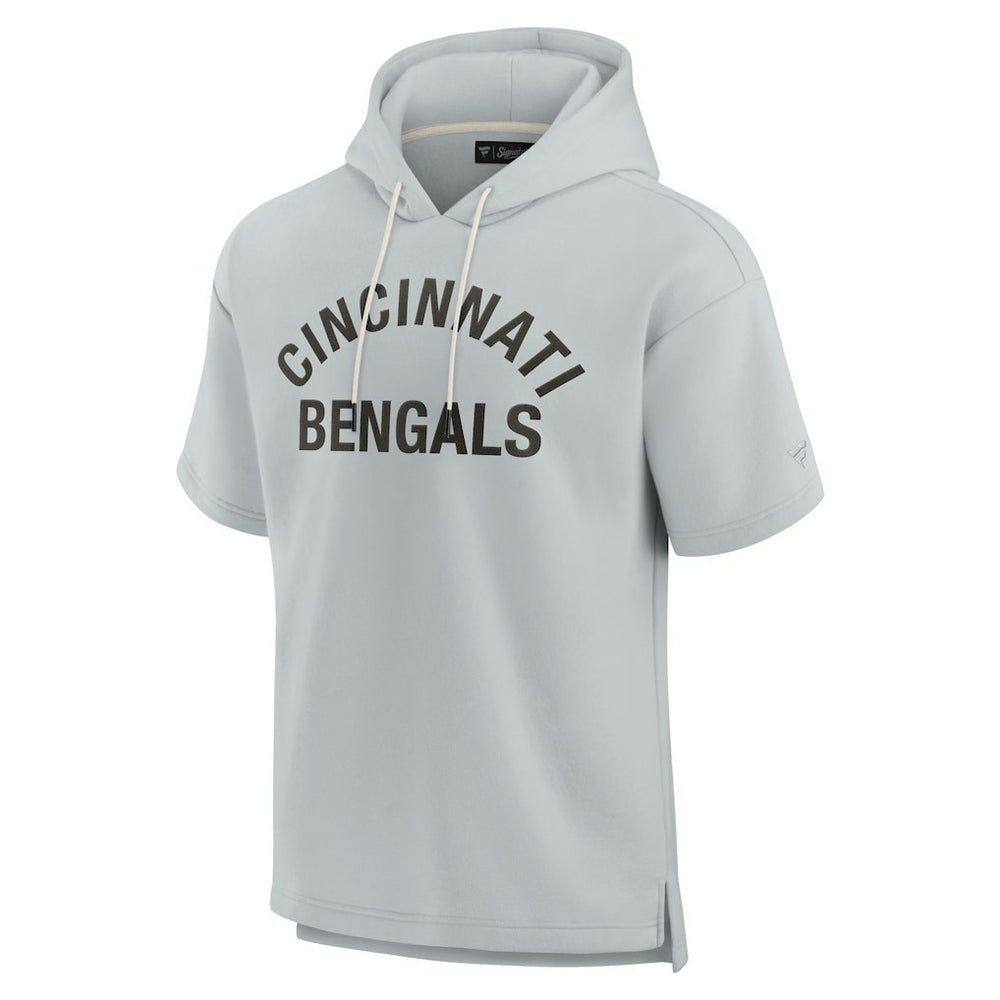 Fanatics Cincinnati Bengals Unisex Elements Super Soft Fleece Short Sleeve Pullover Hoodie Gray