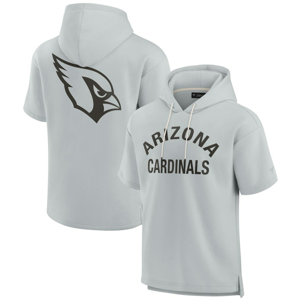 Fanatics Arizona Cardinals Unisex Elements Super Soft Fleece Short Sleeve Pullover Hoodie Gray