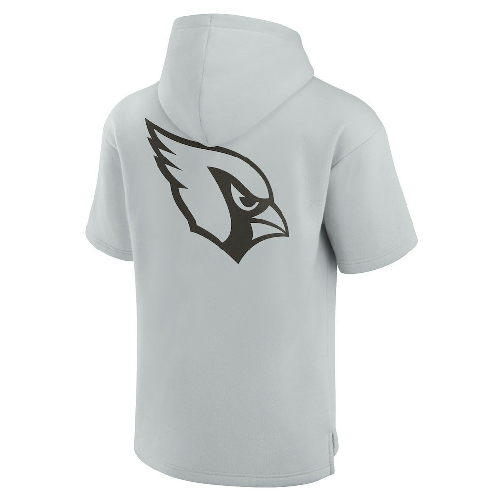 Fanatics Arizona Cardinals Unisex Elements Super Soft Fleece Short Sleeve Pullover Hoodie Gray