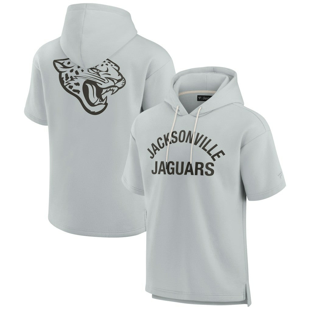 Fanatics Jacksonville Jaguars Unisex Elements Super Soft Fleece Short Sleeve Pullover Hoodie Gray