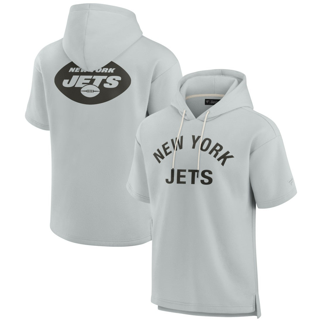 Fanatics New York Jets Unisex Elements Super Soft Fleece Short Sleeve Pullover Hoodie Gray