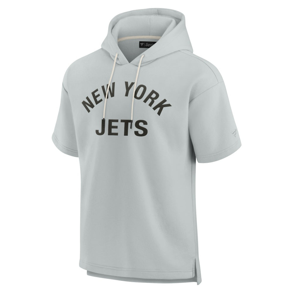 Fanatics New York Jets Unisex Elements Super Soft Fleece Short Sleeve Pullover Hoodie Gray