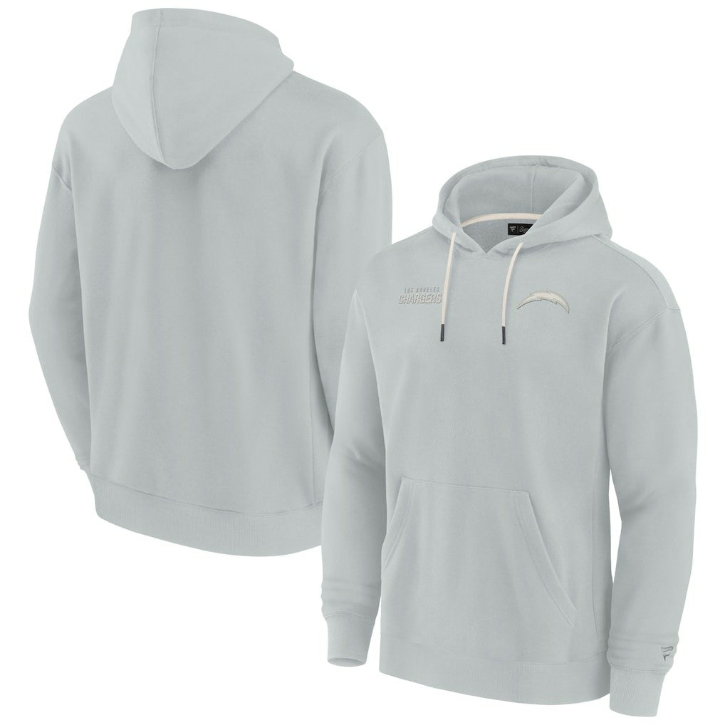 Fanatics Los Angeles Chargers Unisex Elements Super Soft Fleece Pullover Hoodie Gray