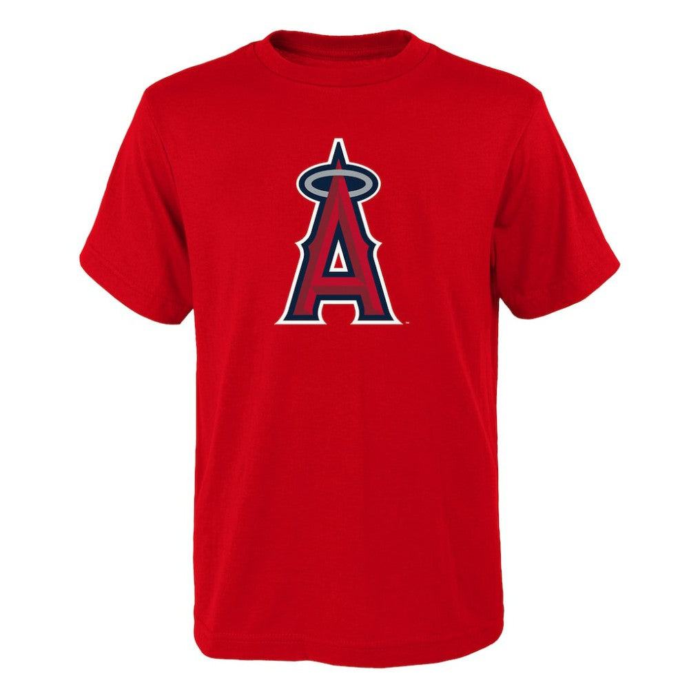 Los Angeles Angels Youth Logo Primary Team T-Shirt - Red - MLB Discount