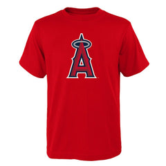 Los Angeles Angels Youth Logo Primary Team T-Shirt - Red - MLB Discount