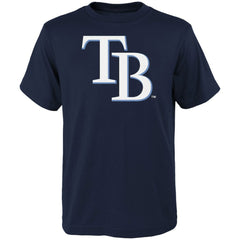 Tampa Bay Rays Youth Logo Primary Team T-Shirt - Navy - MLB Discount