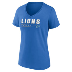 Detroit Lions Women's Primary Play V-Neck T-Shirt Blue
