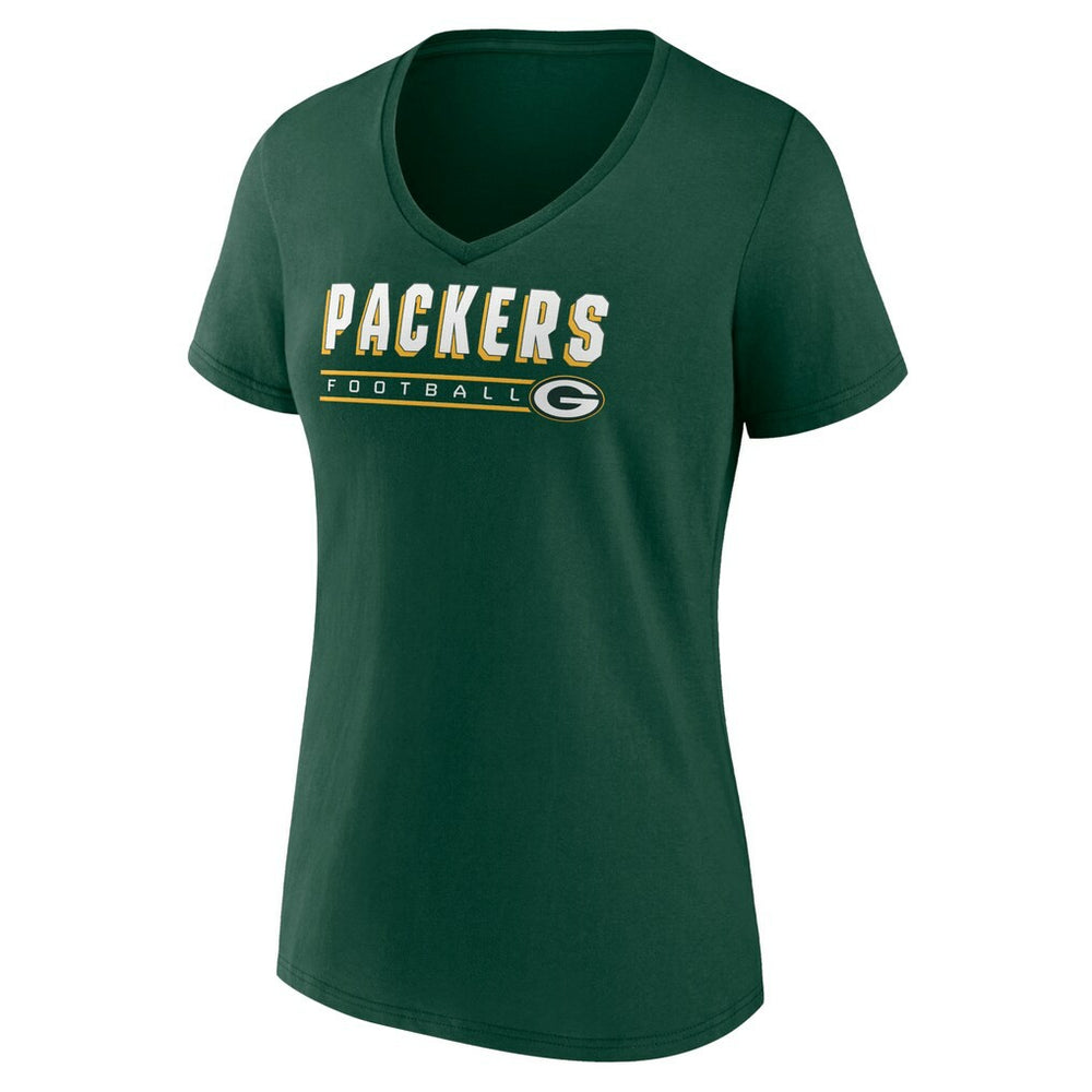 Green Bay Packers Women's Primary Play V-Neck T-Shirt Green