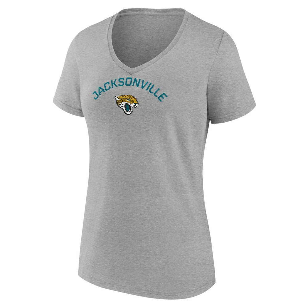 Jacksonville Jaguars Women's Team Arc V-Neck T-Shirt Heather Gray