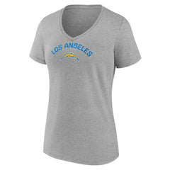 Los Angeles Chargers Women's Team Arc V-Neck T-Shirt Heather Gray