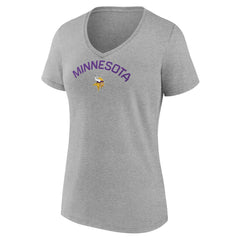 Minnesota Vikings Women's Team Arc V-Neck T-Shirt Heather Gray