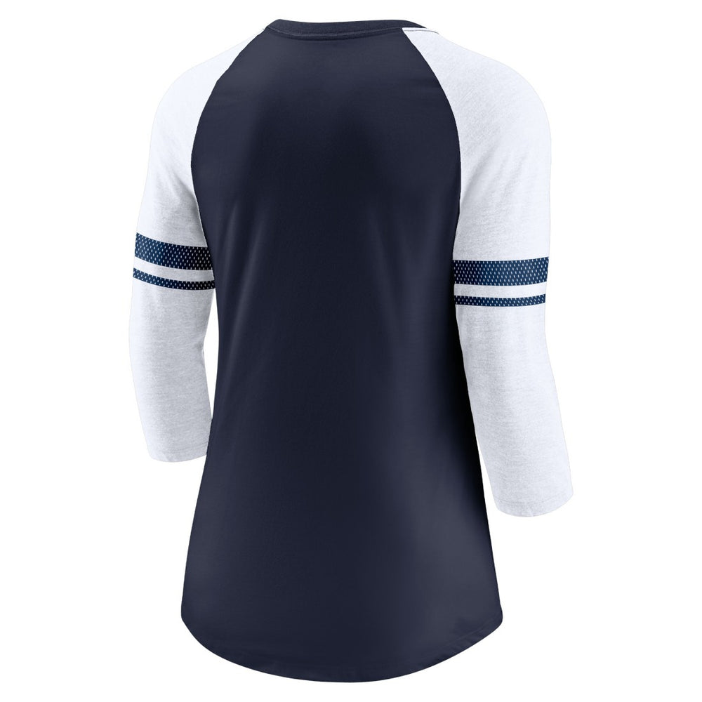 Nike Tennessee Titans Women's Fashion 3/4-Sleeve Lightweight Raglan Fashion T-Shirt Navy