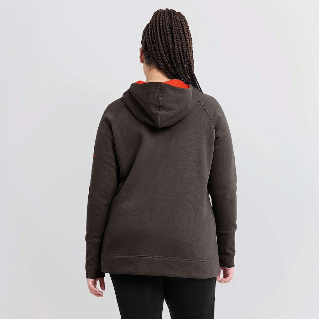 Nike Cleveland Browns Women's Asymmetrical Raglan Full-Zip Hoodie Brown