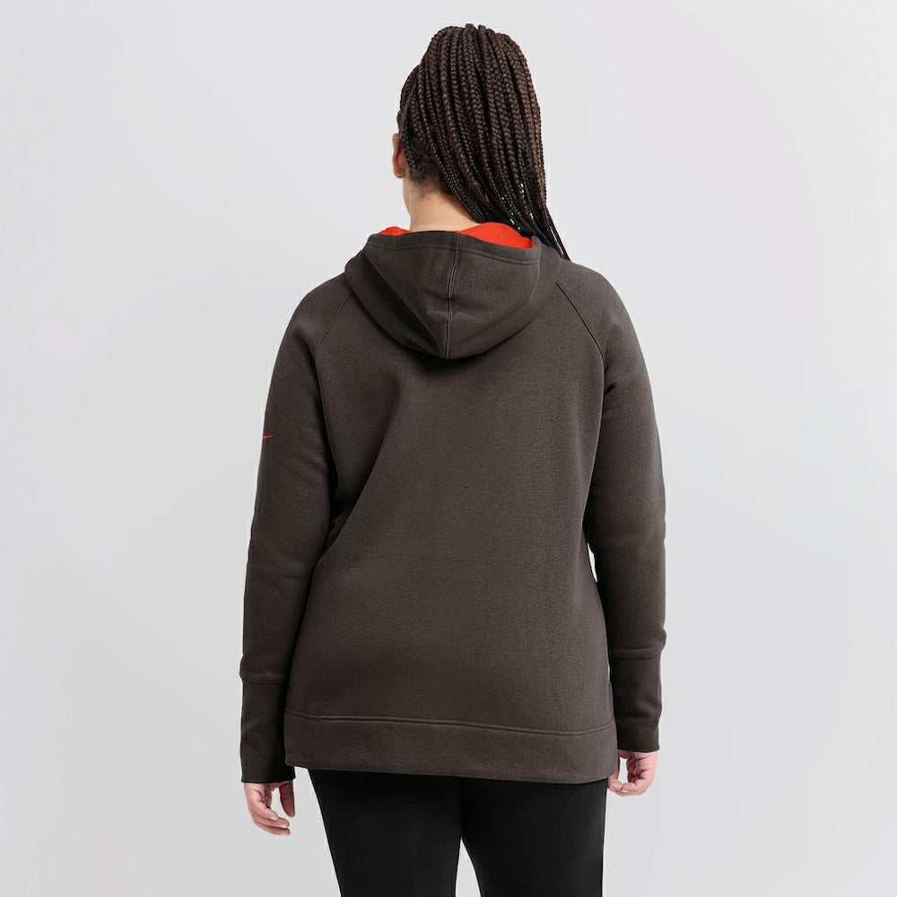 Nike Cleveland Browns Women's Asymmetrical Raglan Full-Zip Hoodie Brown