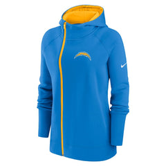 Nike Los Angeles Chargers Women's Asymmetrical Raglan Full-Zip Hoodie Powder Blue
