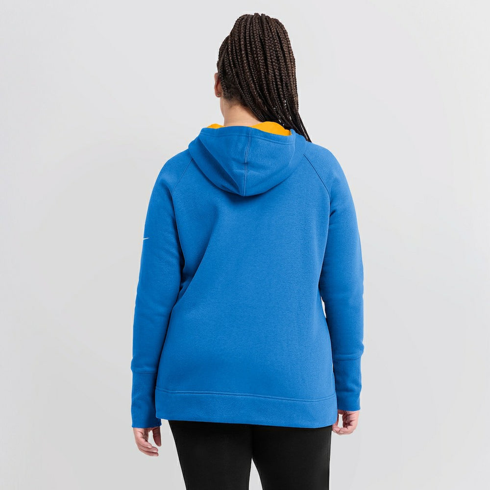 Nike Los Angeles Chargers Women's Asymmetrical Raglan Full-Zip Hoodie Powder Blue