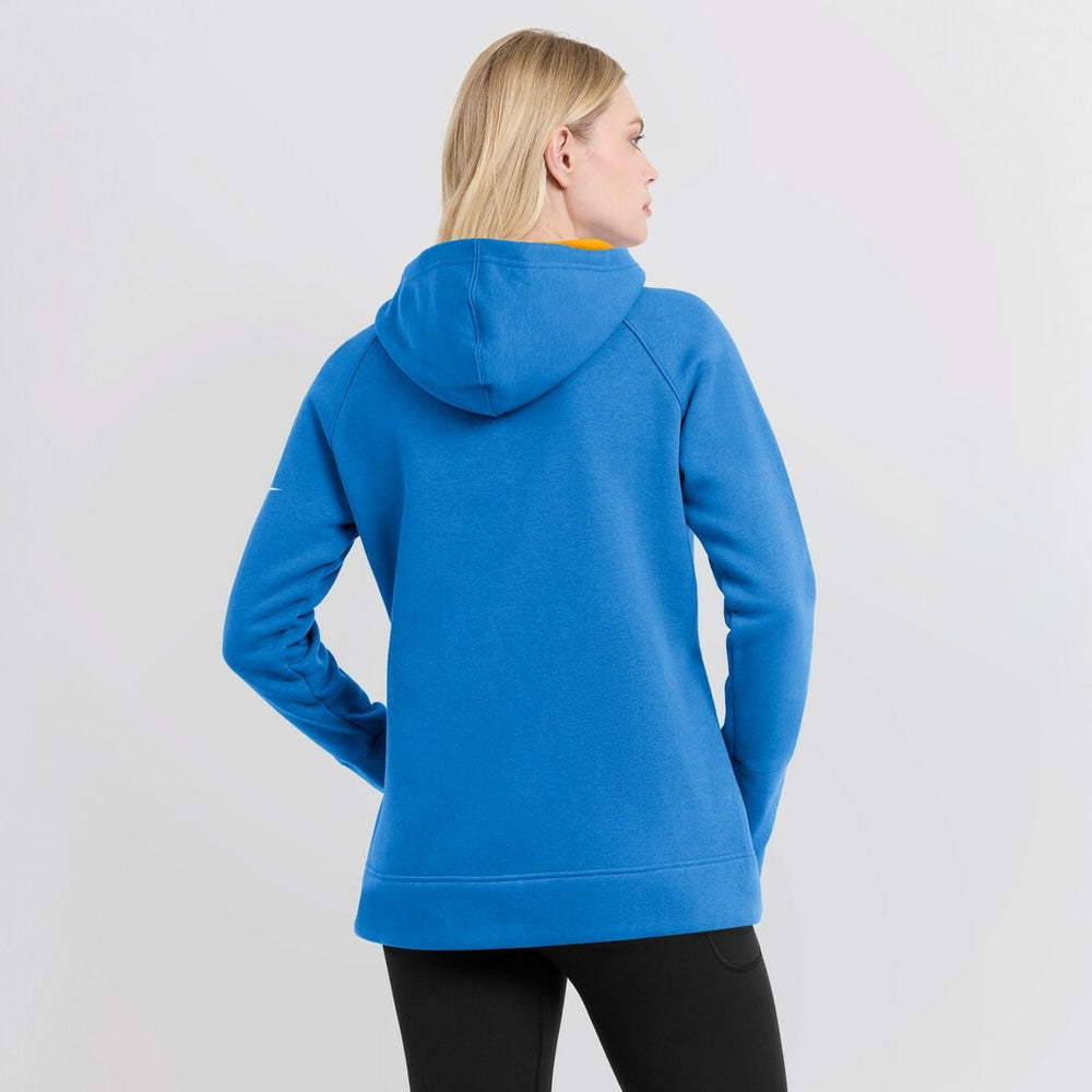 Nike Los Angeles Chargers Women's Asymmetrical Raglan Full-Zip Hoodie Powder Blue