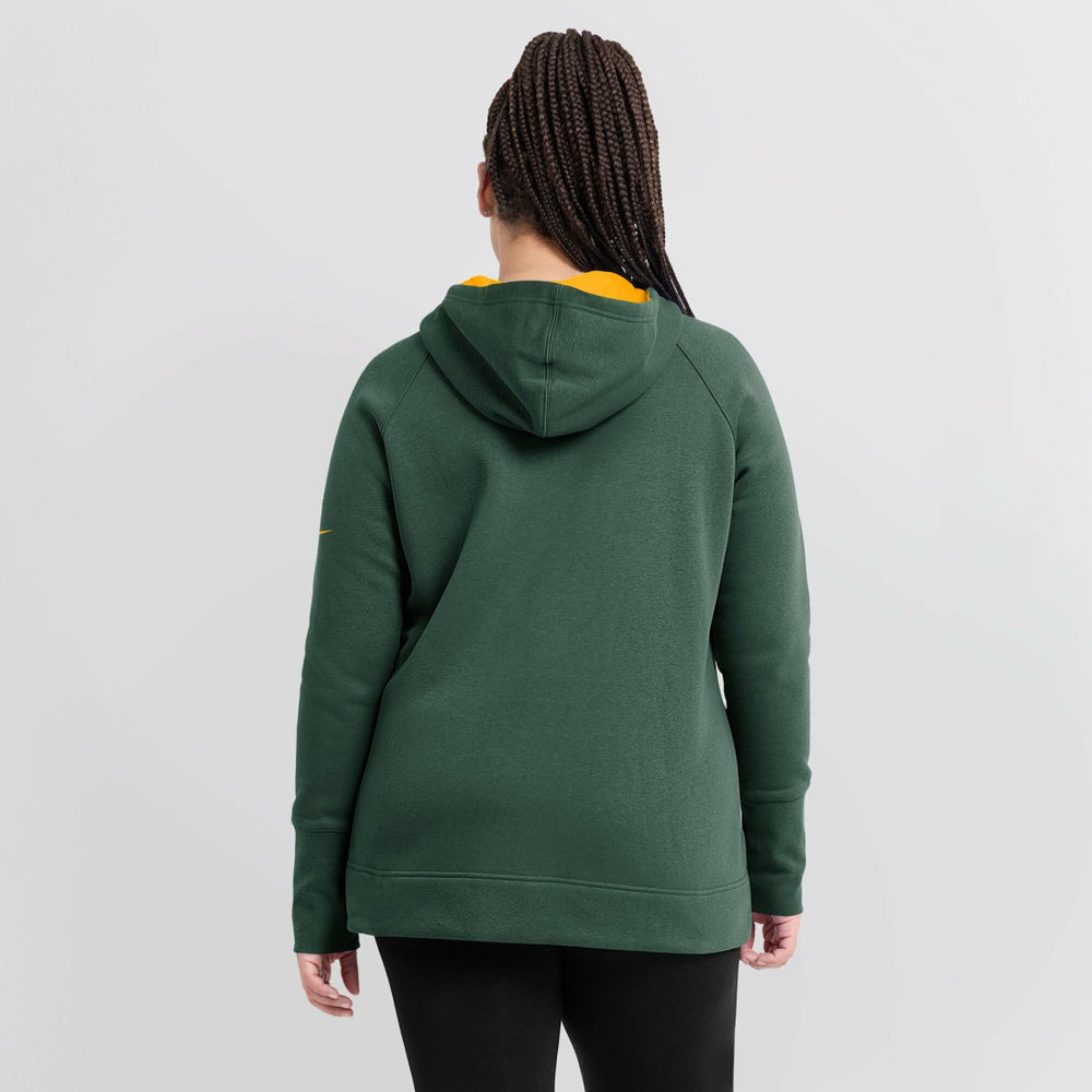 Nike Green Bay Packers Women's Asymmetrical Raglan Full-Zip Hoodie Green