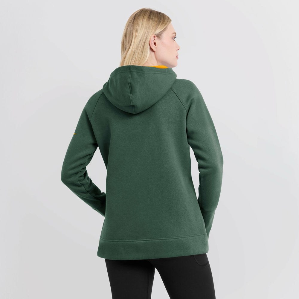Nike Green Bay Packers Women's Asymmetrical Raglan Full-Zip Hoodie Green