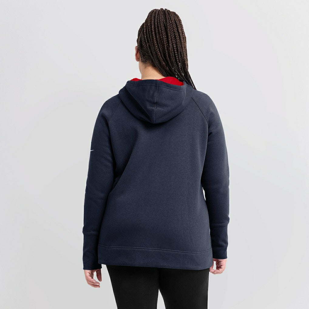 Nike New England Patriots Women's Asymmetrical Raglan Full-Zip Hoodie Navy