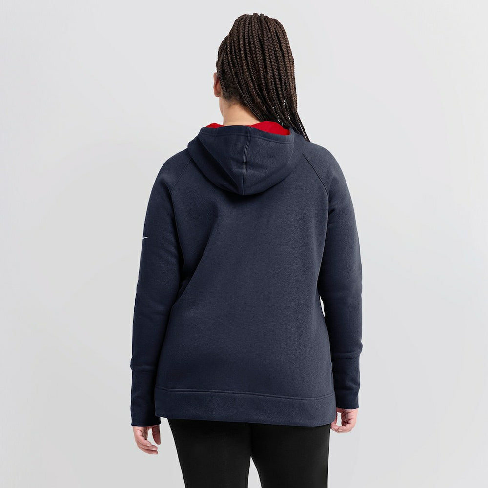 Nike New England Patriots Women's Asymmetrical Raglan Full-Zip Hoodie Navy