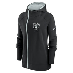 Nike Las Vegas Raiders Women's Asymmetrical Raglan Full-Zip Hoodie Black