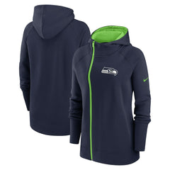 Nike Seattle Seahawks Women's Asymmetrical Raglan Full-Zip Hoodie College Navy