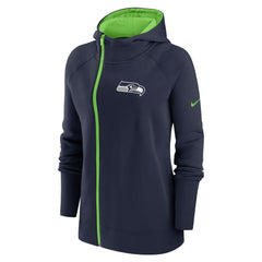 Nike Seattle Seahawks Women's Asymmetrical Raglan Full-Zip Hoodie College Navy