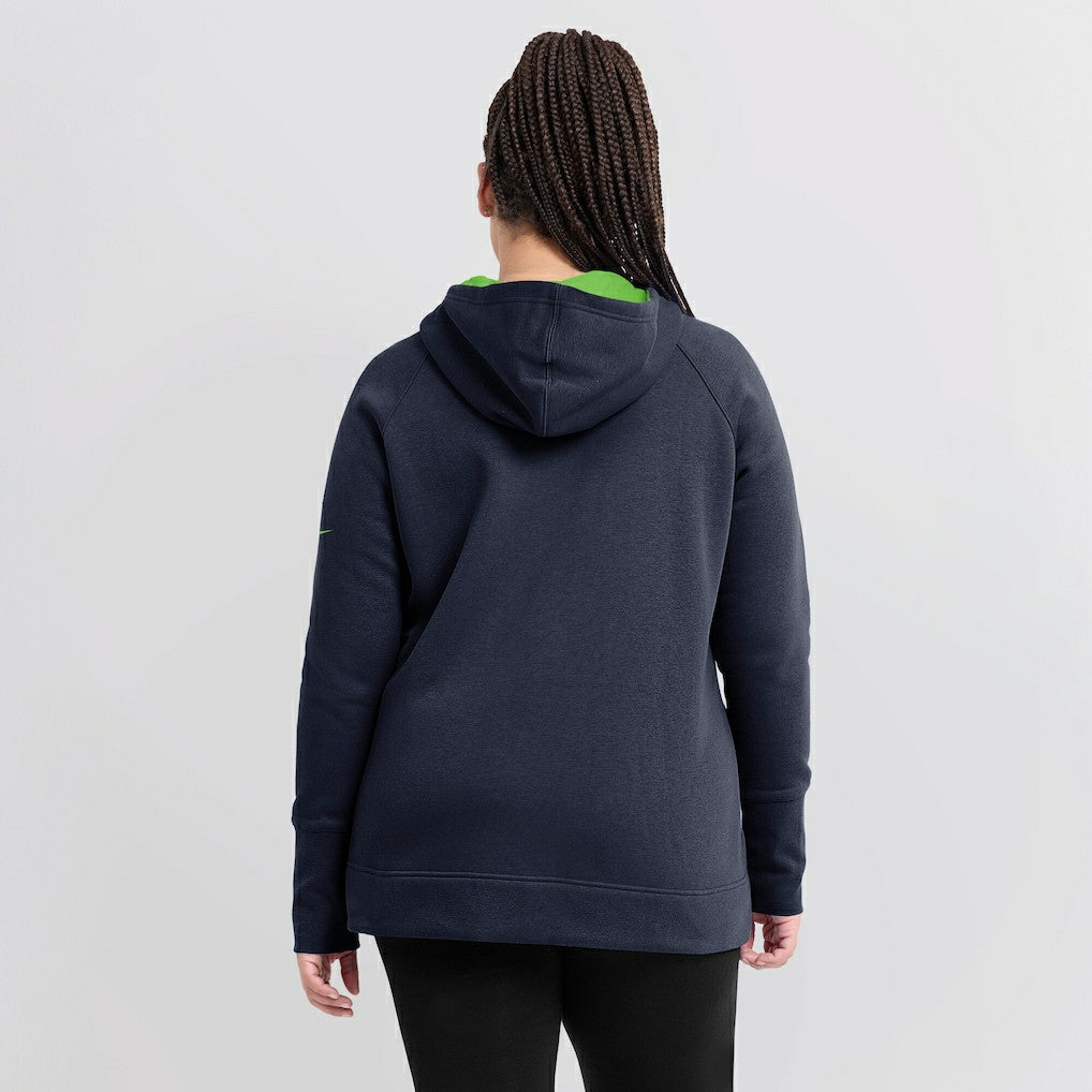 Nike Seattle Seahawks Women's Asymmetrical Raglan Full-Zip Hoodie College Navy