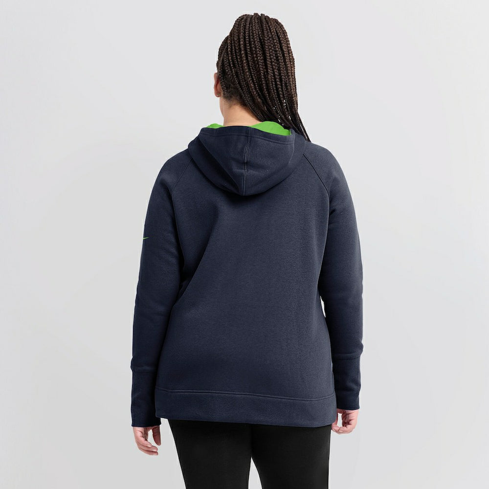 Nike Seattle Seahawks Women's Asymmetrical Raglan Full-Zip Hoodie College Navy