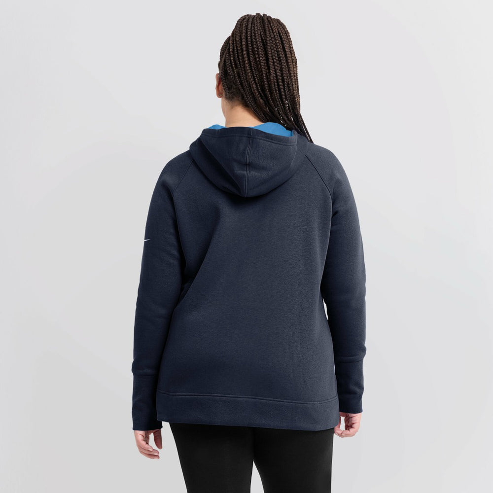 Nike Tennessee Titans Women's Asymmetrical Raglan Full-Zip Hoodie Navy