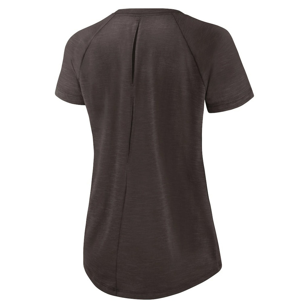 Nike Cleveland Browns Women's Back Slit Lightweight Fashion T-Shirt White/Heather Scarlet