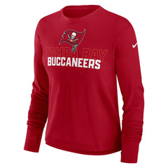 Nike Tampa Bay Buccaneers Women's Modest Crop Performance Long Sleeve T-Shirt Red