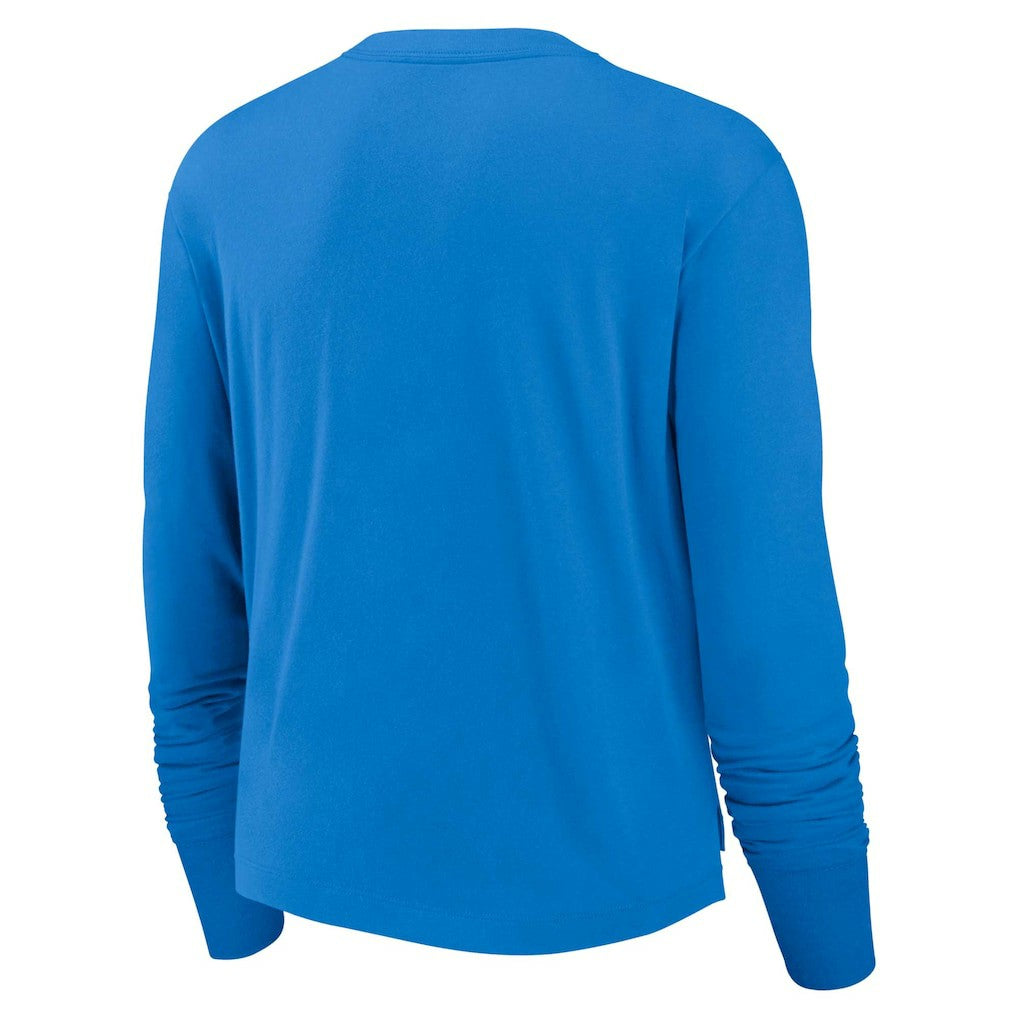 Nike Los Angeles Chargers Women's Modest Crop Performance Long Sleeve T-Shirt Powder Blue