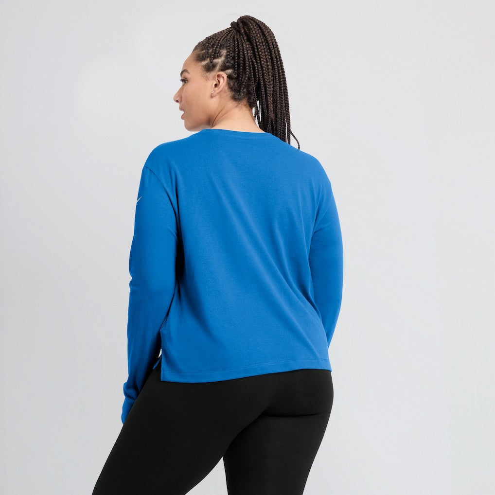 Nike Los Angeles Chargers Women's Modest Crop Performance Long Sleeve T-Shirt Powder Blue