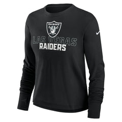 Nike Las Vegas Raiders Women's Modest Crop Performance Long Sleeve T-Shirt Black