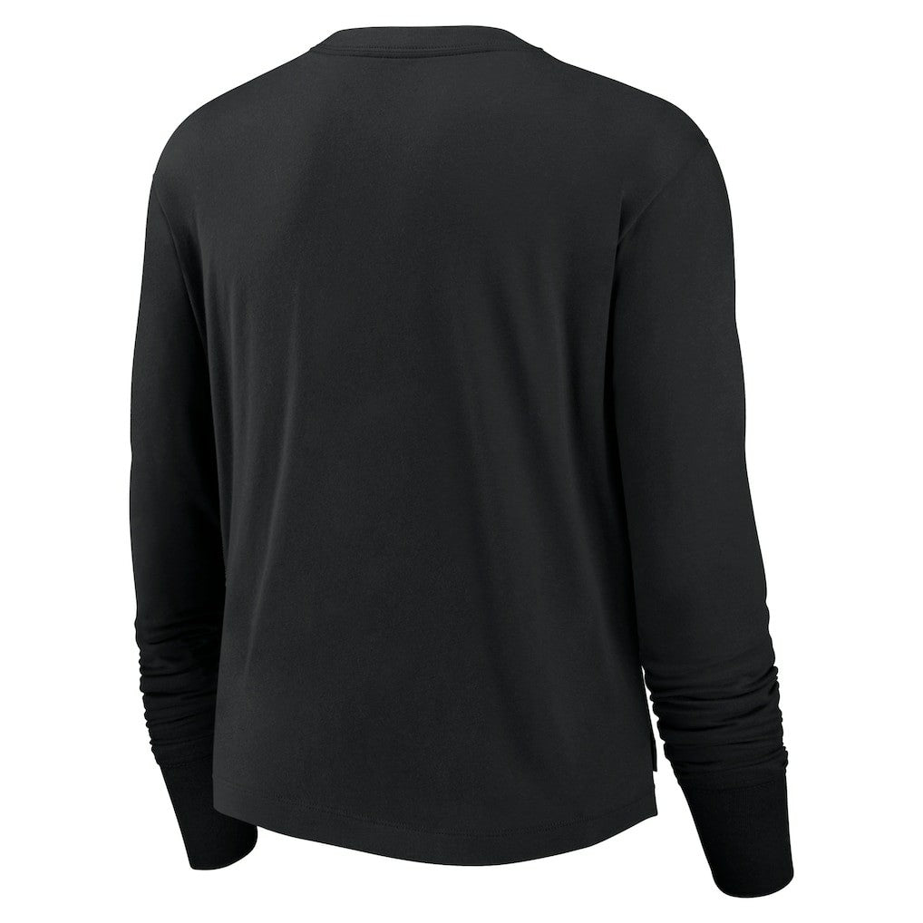 Nike Las Vegas Raiders Women's Modest Crop Performance Long Sleeve T-Shirt Black