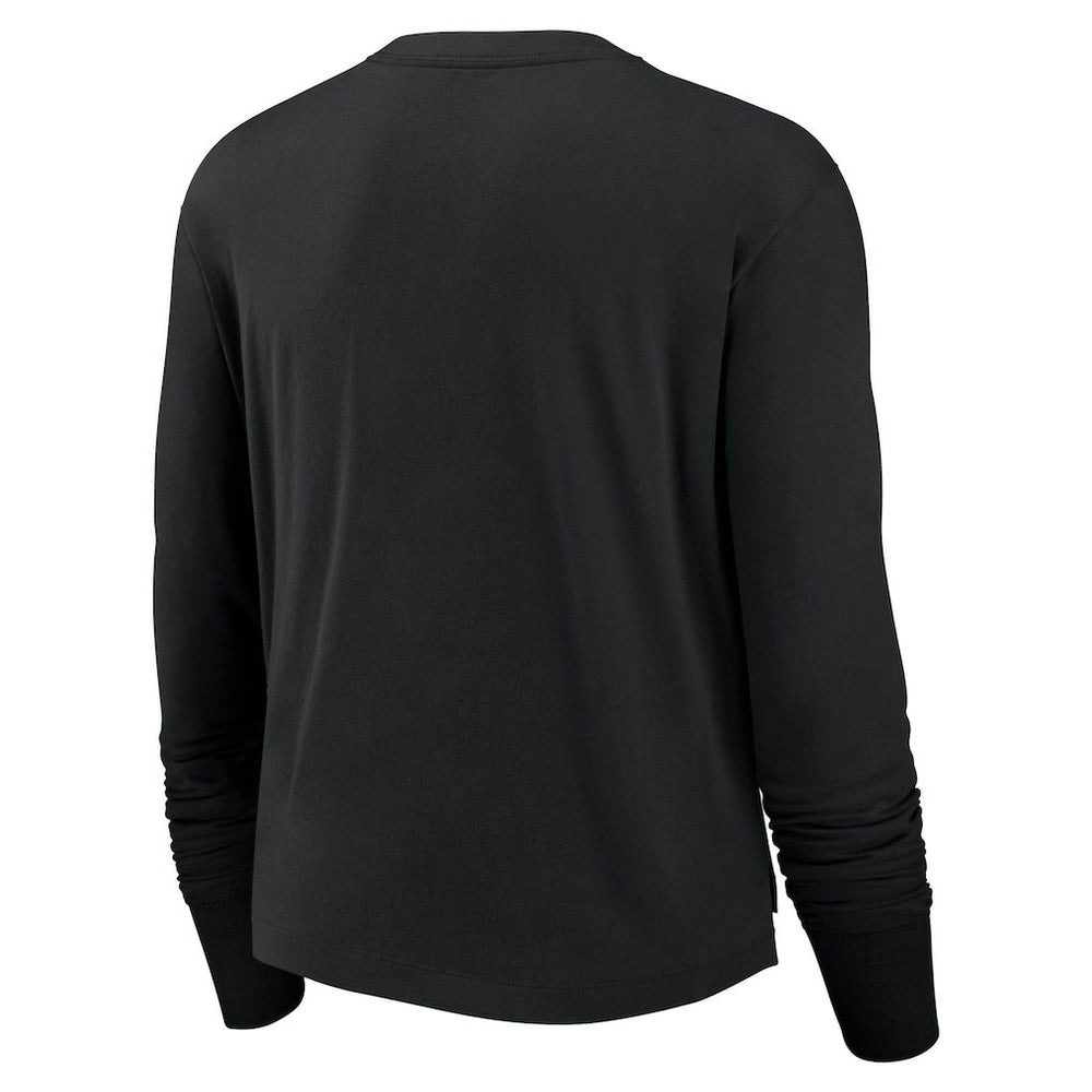 Nike Las Vegas Raiders Women's Modest Crop Performance Long Sleeve T-Shirt Black
