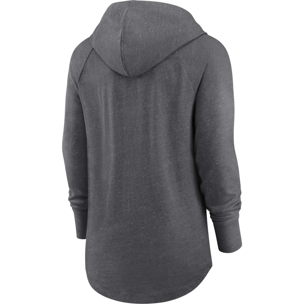 Nike Green Bay Packers Women's Raglan Funnel Neck Pullover Hoodie Heather Charcoal