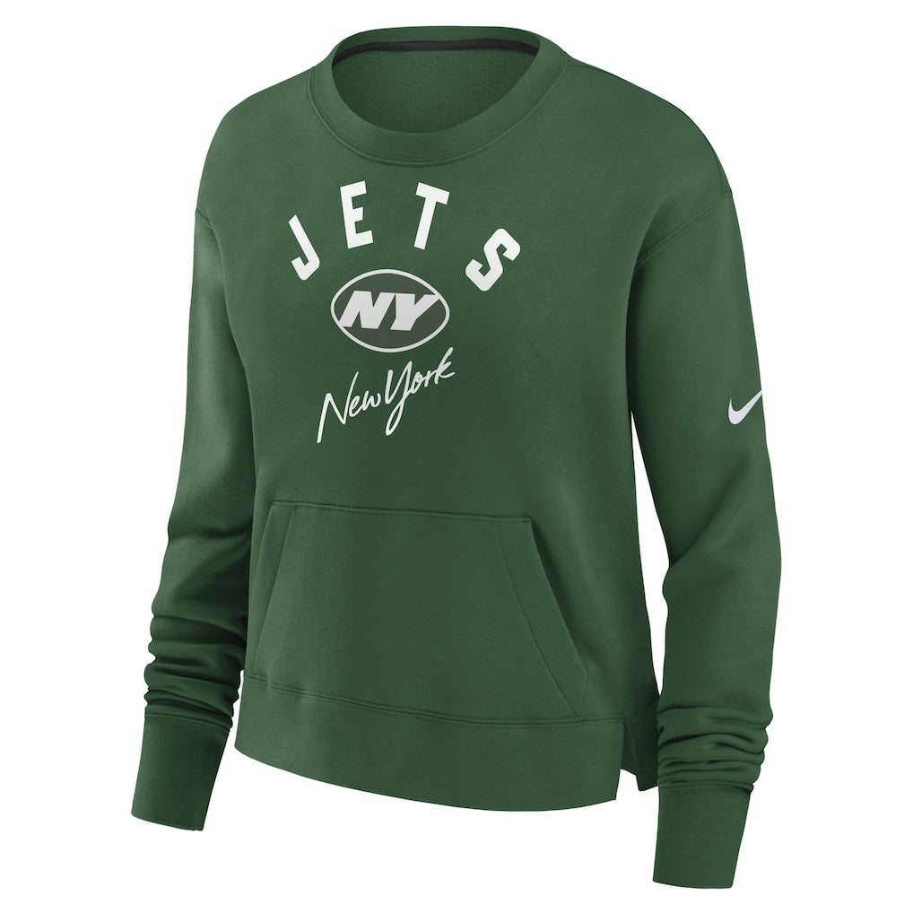 Nike New York Jets Women's High Hip Fleece Pullover Sweatshirt Green