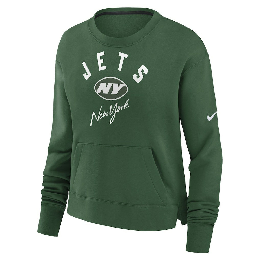 Nike New York Jets Women's High Hip Fleece Pullover Sweatshirt Green