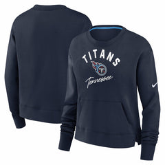 Nike Tennessee Titans Women's High Hip Fleece Pullover Sweatshirt Navy