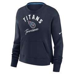 Nike Tennessee Titans Women's High Hip Fleece Pullover Sweatshirt Navy