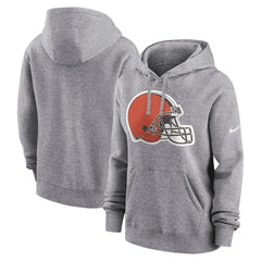 Nike Cleveland Browns Women's Team Logo Club Fleece Pullover Hoodie Heather Gray